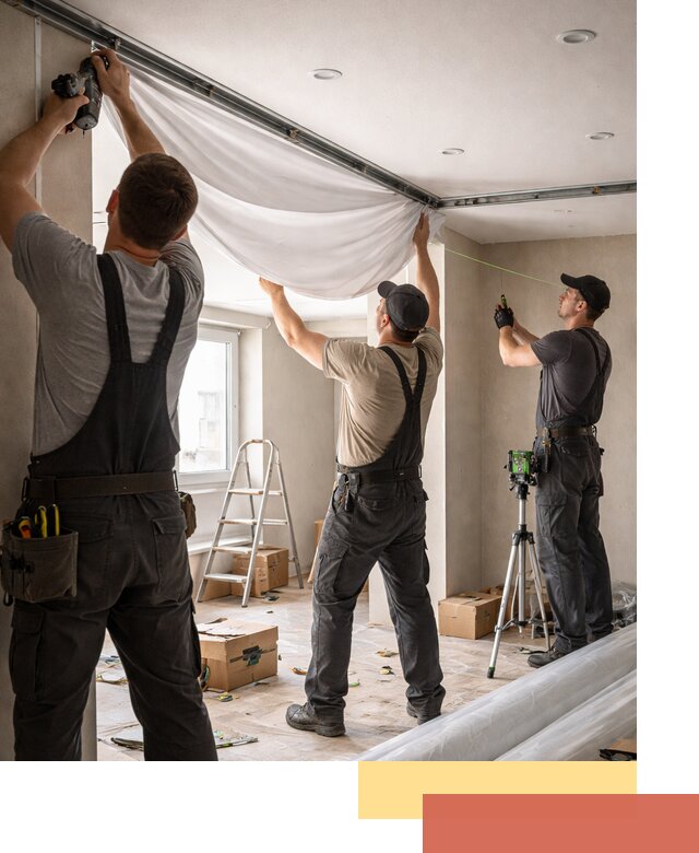 Монтаж парящего натяжного потолка под ключ в Кулебаках