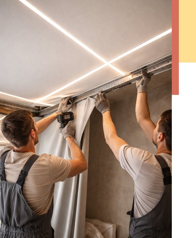 Монтаж натяжного потолка со световыми линиями в Кулебаках от 1237 руб. | ОТДЕЛОЧНИК-Клб