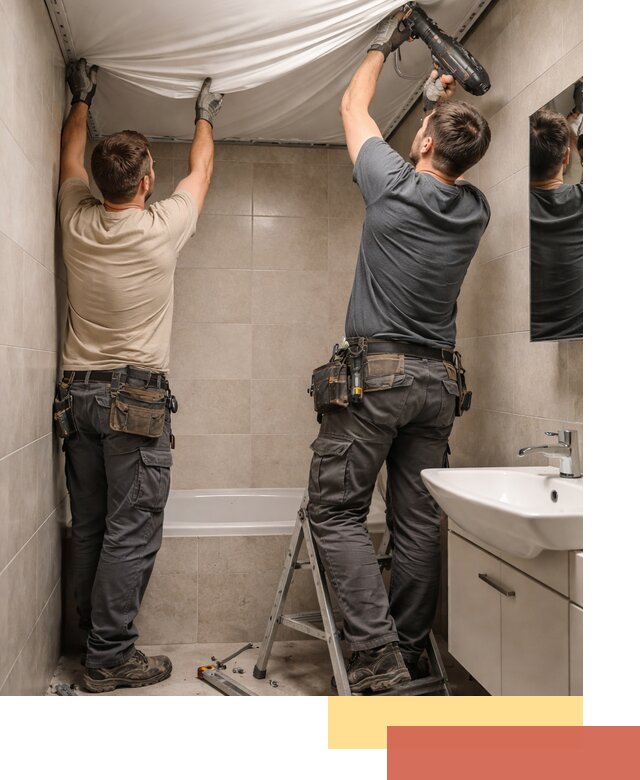 Монтаж натяжного потолка в ванной в Кулебаках быстро и качественно