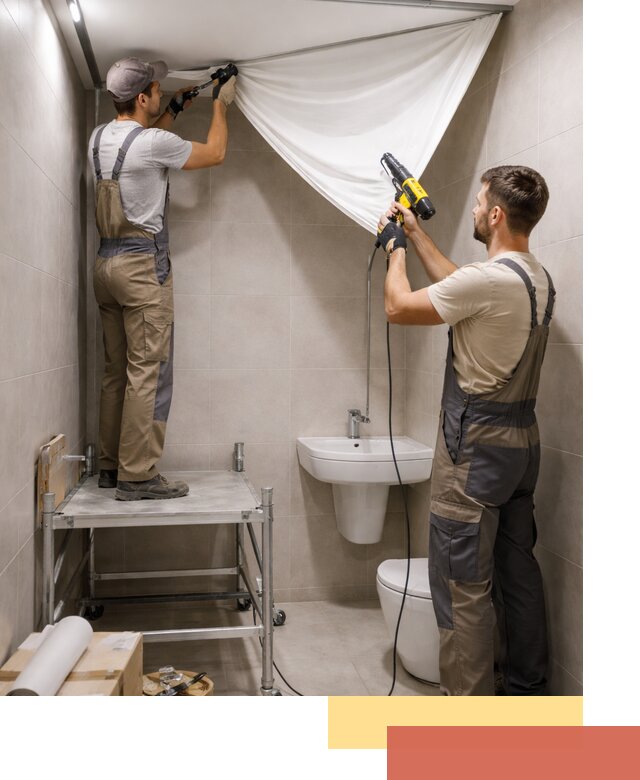 Монтаж натяжного потолка в санузле в Кулебаках