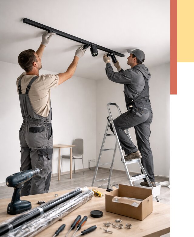 Установка трековых светильников в натяжной потолок в Кулебаках от 4329 руб. | ОТДЕЛОЧНИК-Клб