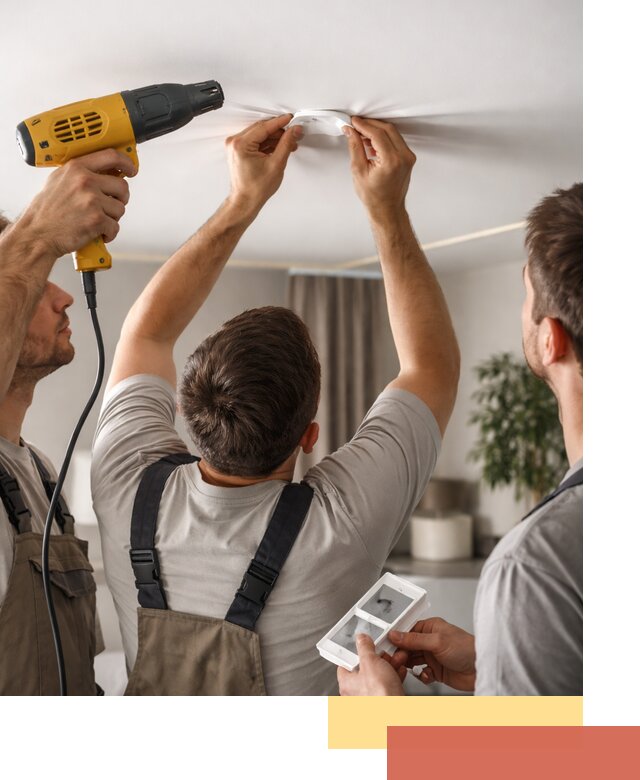 Ремонт прокола полотна натяжного потолка в Кулебаках