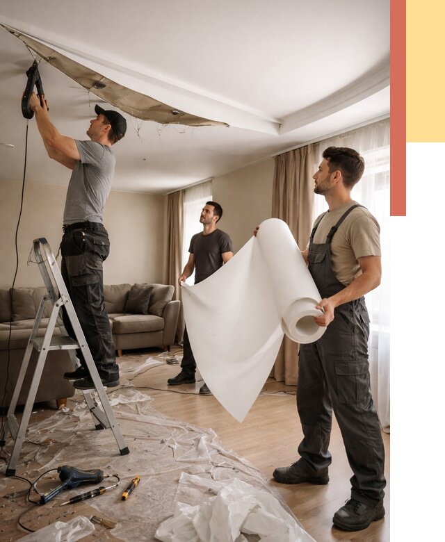 Замена полотна натяжного потолка в Кулебаках от 9791 руб. быстро и недорого | ОТДЕЛОЧНИК-Клб