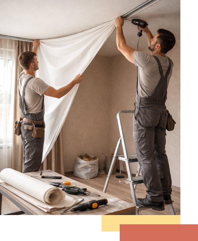 Замена полотна натяжного потолка в Кулебаках быстро и качественно