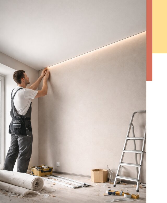 Теневые натяжные потолки в Кулебаках от 8451 руб. под ключ | ОТДЕЛОЧНИК-Клб