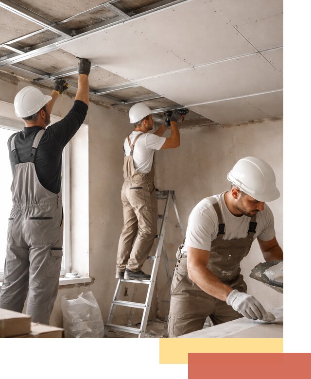 Одноуровневый потолок из гипсокартона в Кулебаках — монтаж и отделка