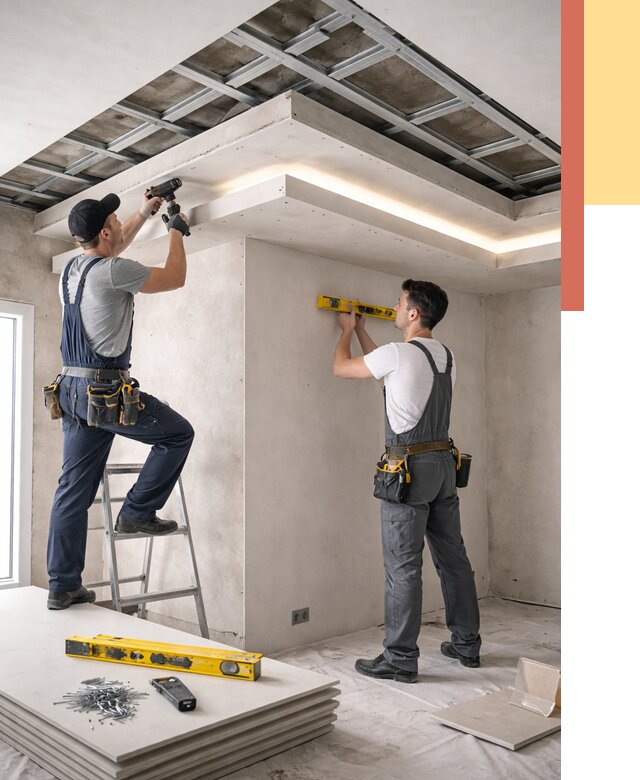 Двухуровневый потолок из гипсокартона в Кулебаках от 1494 руб. под ключ | ОТДЕЛОЧНИК-Клб