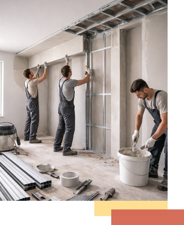 Монтаж потолка из гипсокартона с нишей в Кулебаках