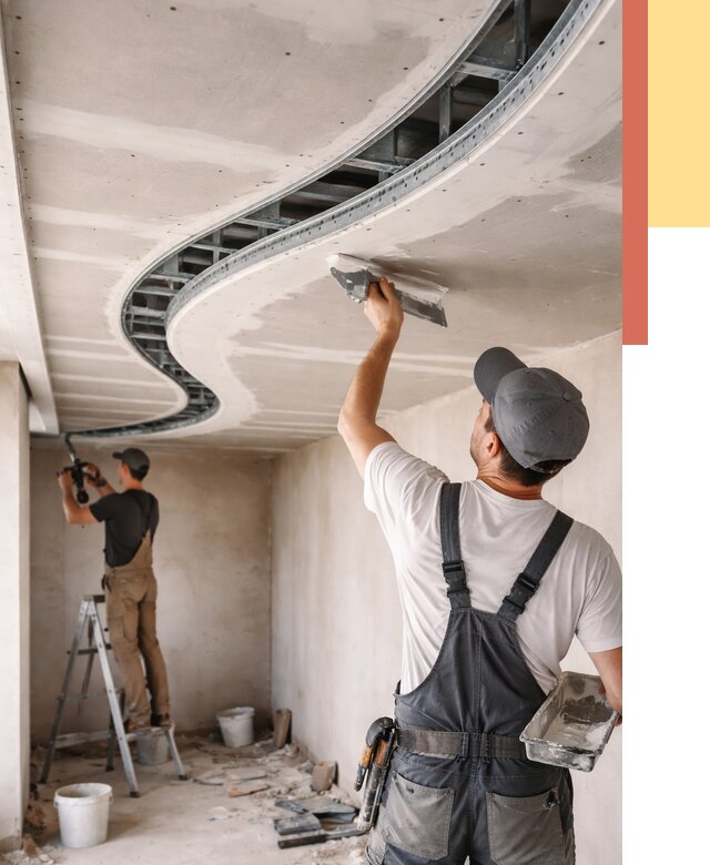 Криволинейный потолок из гипсокартона в Кулебаках от 2164 руб./м2 | ОТДЕЛОЧНИК-Клб