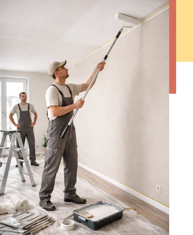 Покраска потолка из гипсокартона в Кулебаках от 4638 руб./м2 — услуги под ключ | ОТДЕЛОЧНИК-Клб