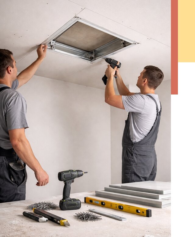 Установка люка в потолок ГКЛ в Кулебаках от 2577 руб. под ключ | ОТДЕЛОЧНИК-Клб