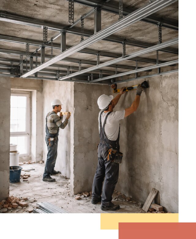 Монтаж каркаса потолка из профильного профиля в Кулебаках