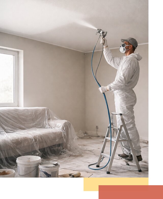 Покраска потолка краскопультом в Кулебаках быстро и качественно