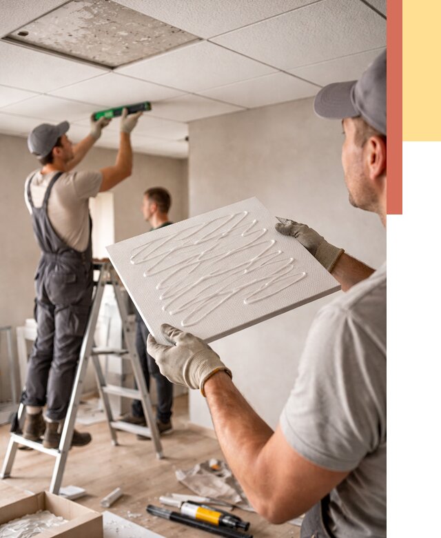 Монтаж потолочной плитки в Кулебаках от 4638 руб. — быстро и недорого | ОТДЕЛОЧНИК-Клб