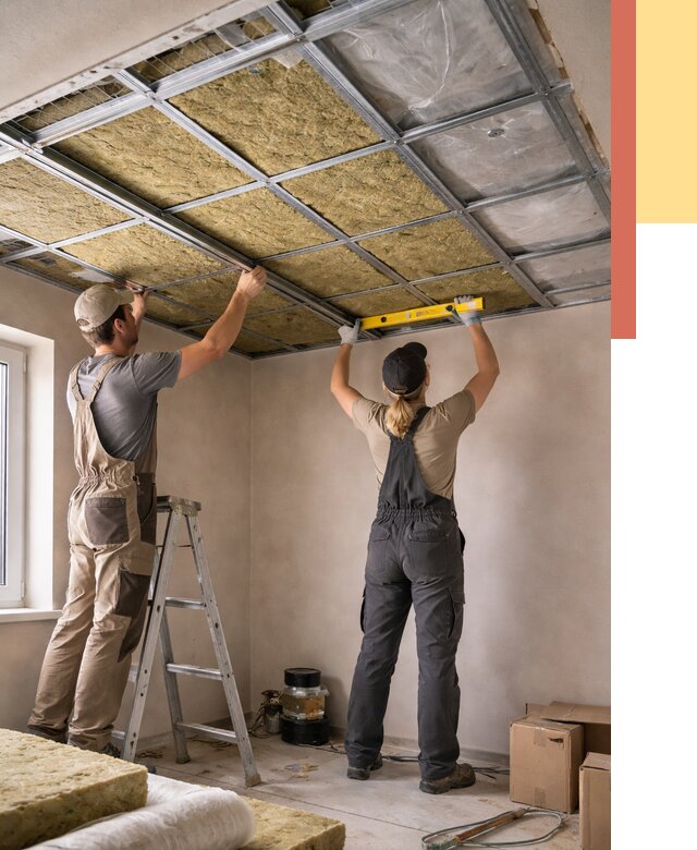 Шумоизоляция потолка в Кулебаках от 1288 руб. под ключ — услуги ОТДЕЛОЧНИК-Клб